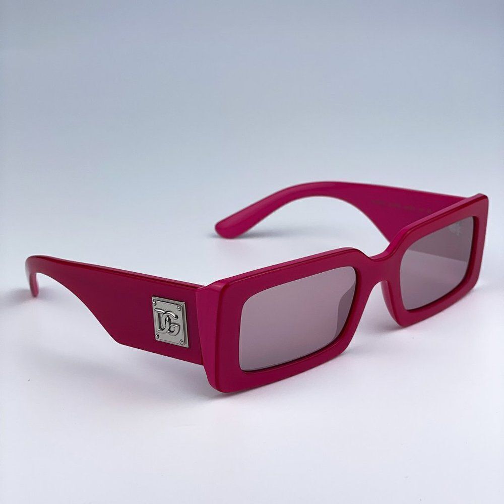SALE! NEW D&G DG4416 33794Z Metallic Mirror Silver Rectangle Unisex Sunglasses - Picture 7 of 12